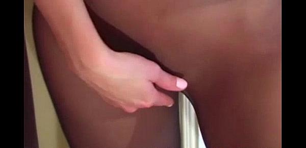  Two nylon fetish babes masturbating